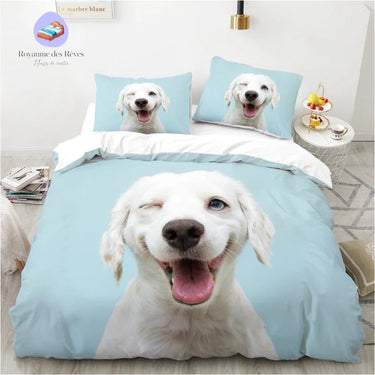 Housse de Couette Chien Bleu